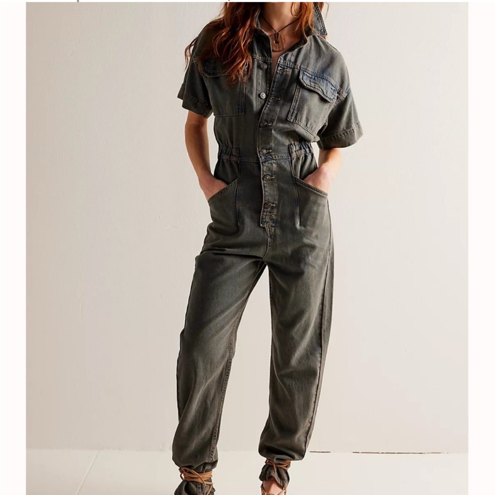 Free people Marci coverall Ian indigo small discontinued